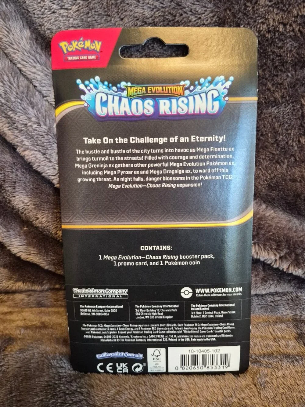 Pokémon TCG Mega Evolution—Chaos Rising 1 Booster Pack Toxel Promo Card & Coin